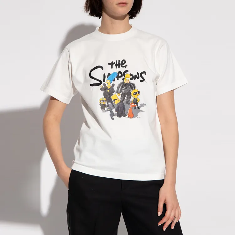 Balenciaga X The Simpsons Women'ss Small Fit T Shirt White-3