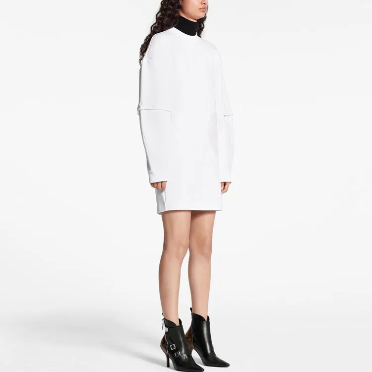 LOUIS VUITTON Long Sleeved Dress Women's White-3