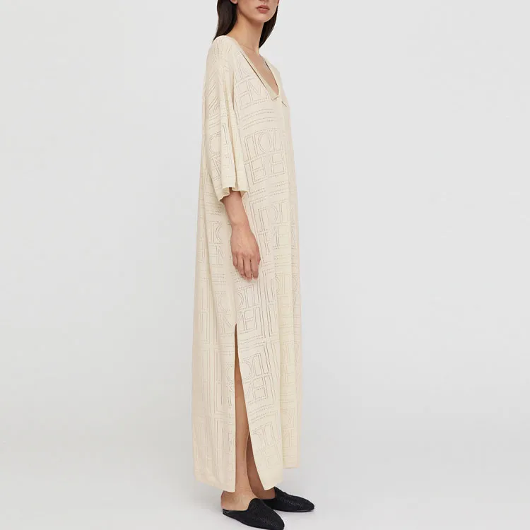 TOTEME Long-Sleeved Dresses Women's Cream White-3