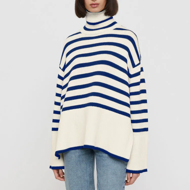 TOTEME Sweaters Women's White Blue Stripes-2