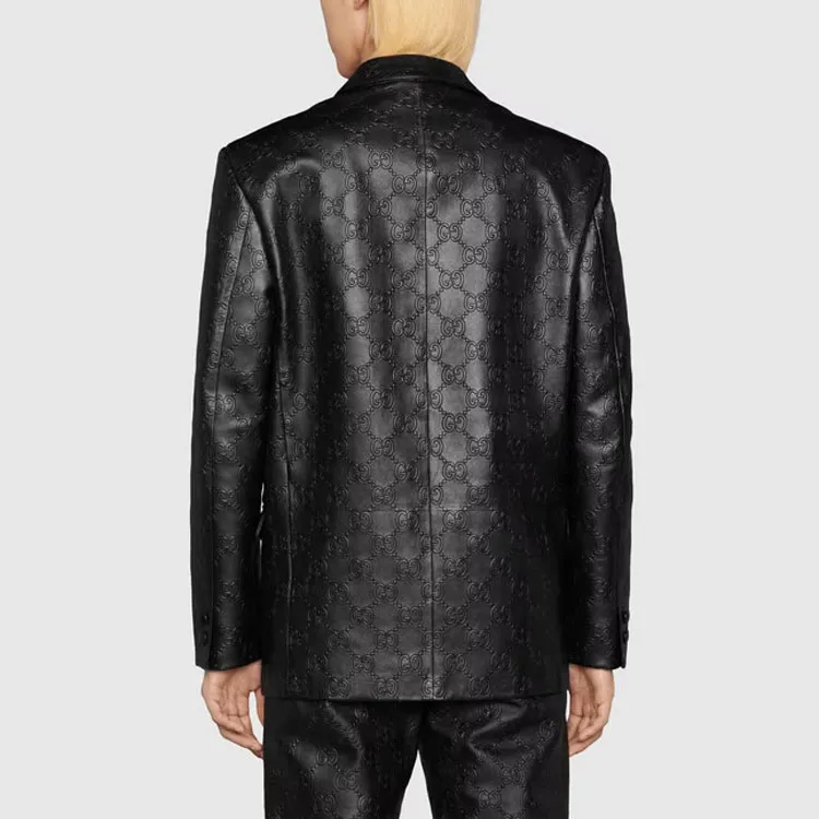 GUCCI Gg Leather Jacket-4