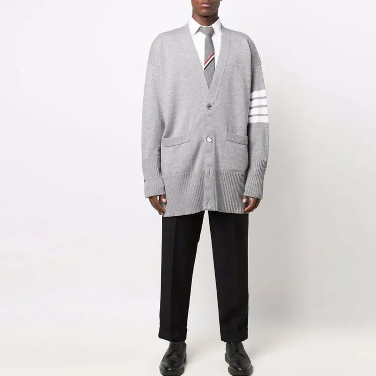 THOM BROWNE 4 Bar Virgin wool Cardigan-1