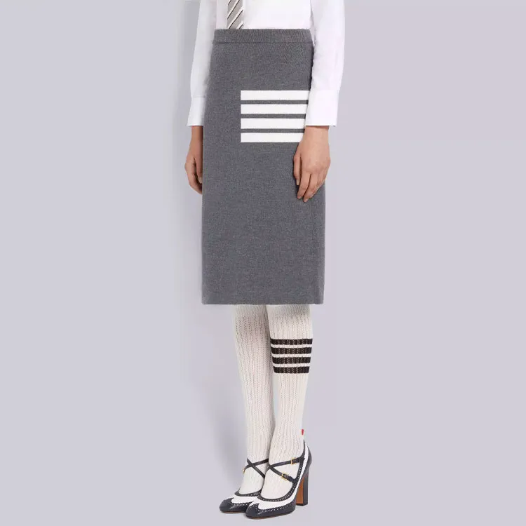 THOM BROWNE· Casual Long Skirt Women's Gray-4