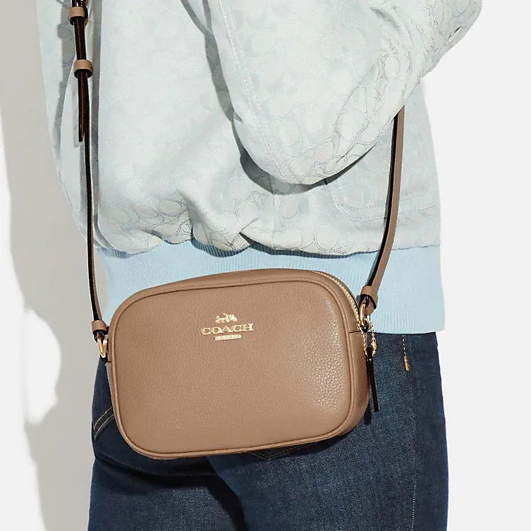 COACH Jamie Leather Camera Bag, Shoulder Bag, Crossbody Bag Small Size Women's Khaki-3