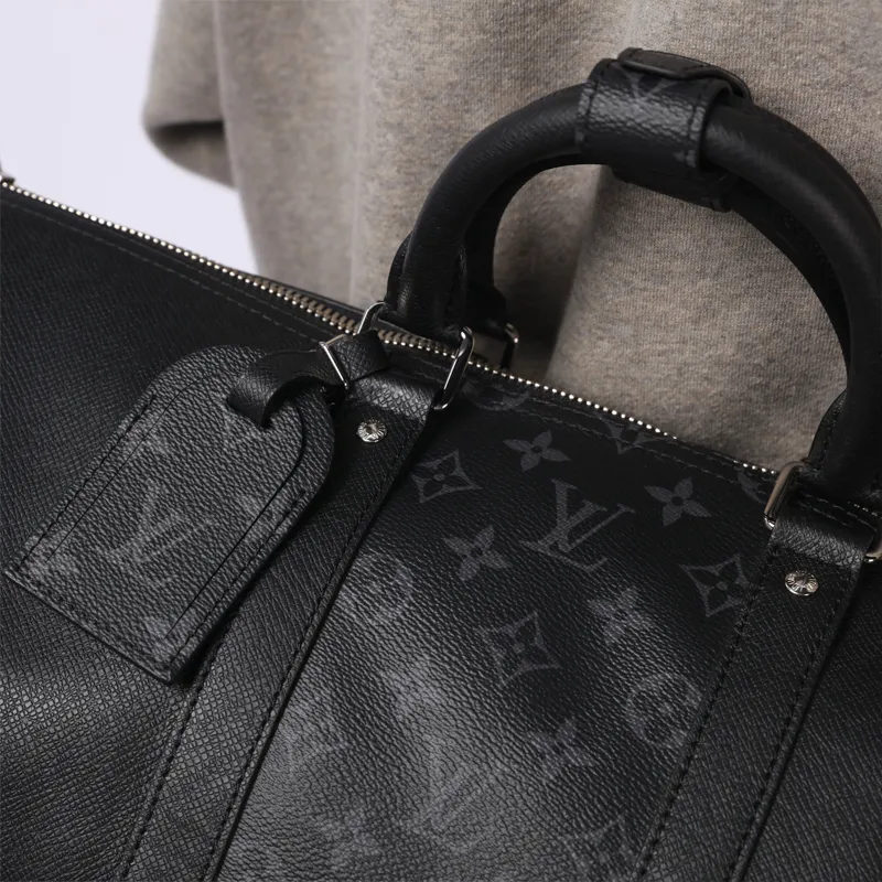LOUIS VUITTON Keepall Bandouliere Monogram Eclipse 50 Black-9