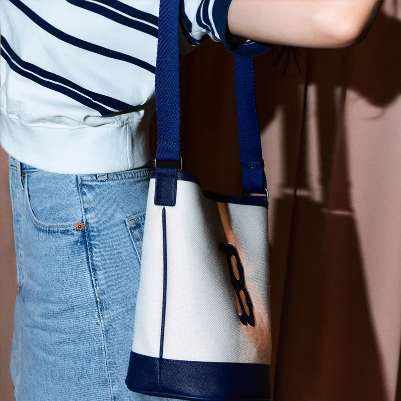 MLB Polyester Tote Bag Shopping Bag Bucket Bag Crossbody Bag Shoulder Bag Unisex Marine Blue & White Multicolor-5