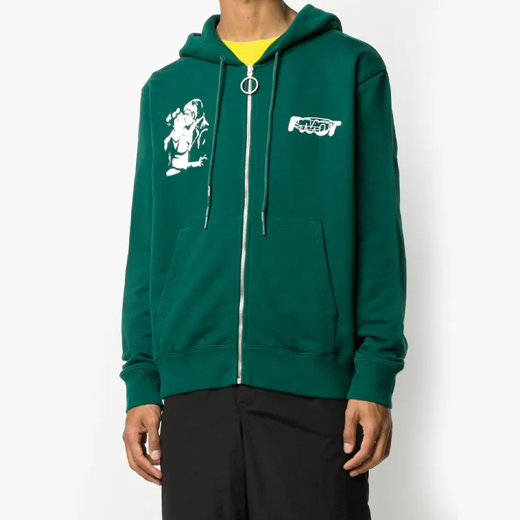 OFF WHITE Slim Fit Kiss 21 Full Zip Hoodie-2