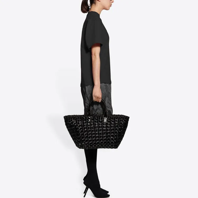 Balenciaga Political Campaign Short Sleeved Dresses Women's Black-4