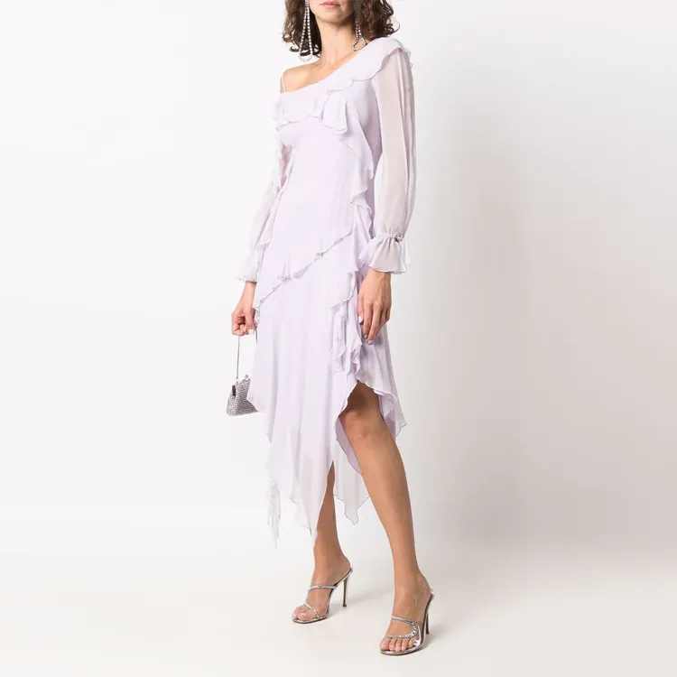 Blumarine Long-Sleeved Dresses Women's Purple-3