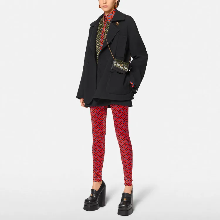 VERSACE Leggings Women's Red-3