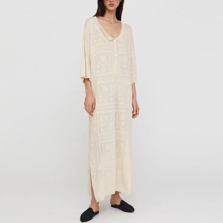 TOTEME Long-Sleeved Dresses Women's Cream White-1