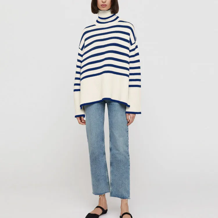 TOTEME Sweaters Women's White Blue Stripes-1