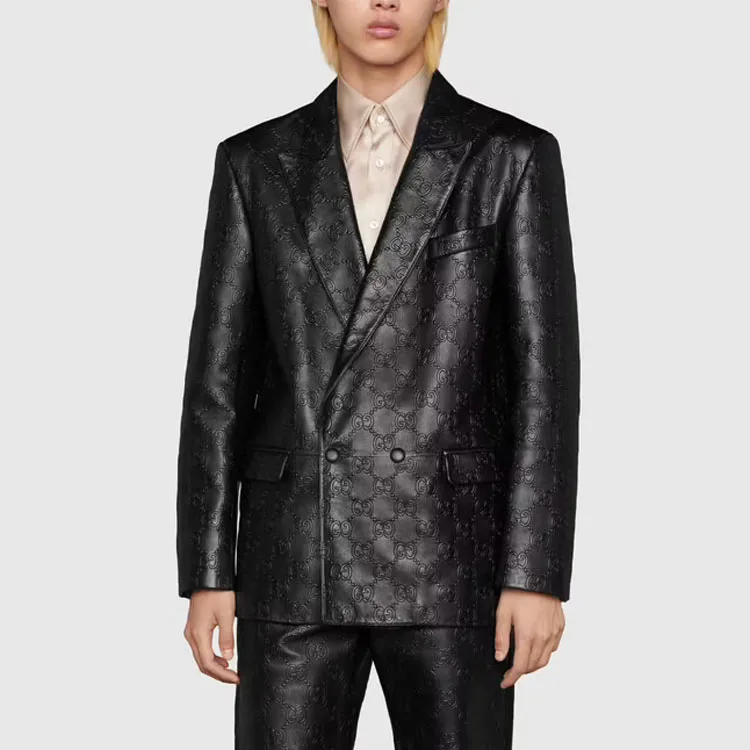 GUCCI Gg Leather Jacket-3