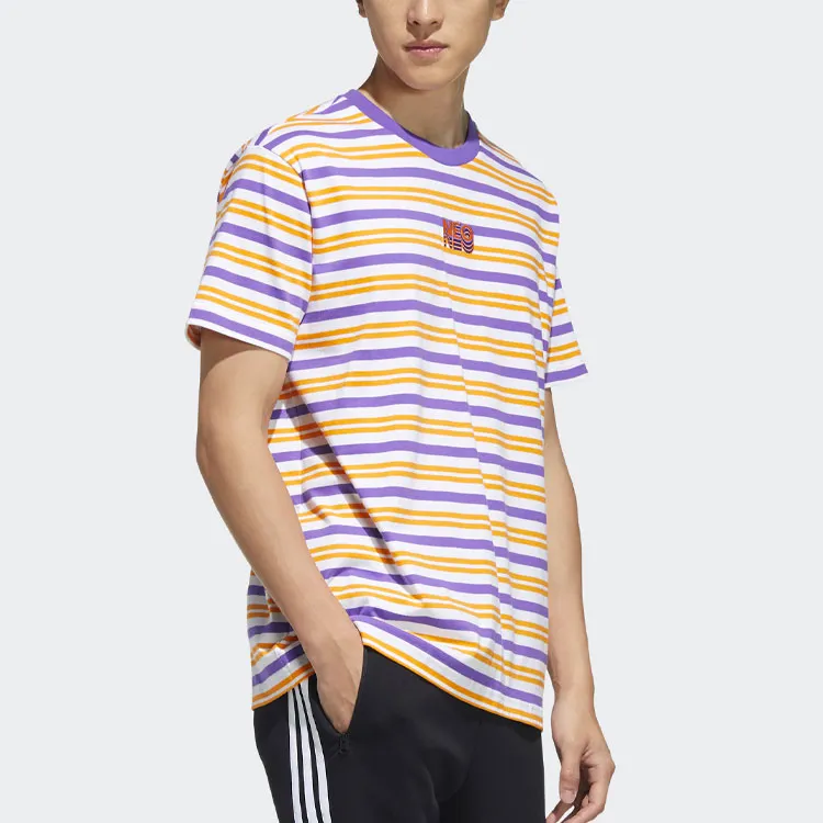 Adidas Neo SS22 T Shirt Unisex Purple Yellow White Multicolor-3