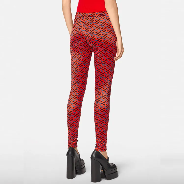 VERSACE Leggings Women's Red-2