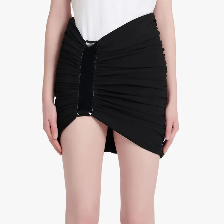 BALMAIN Asymmetric High Waist Gathered Skirt-5