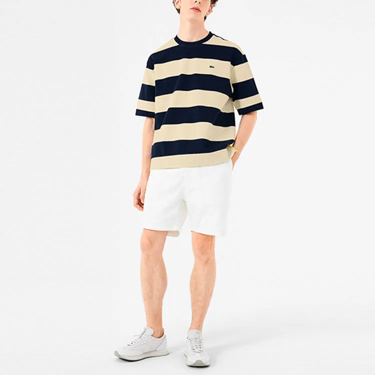 LACOSTE T Shirts Men Navy Blue Stripes-2