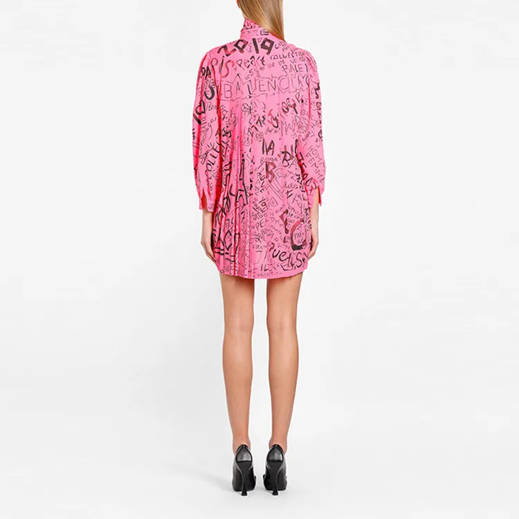 Balenciaga Long-Sleeved Dresses Women's Pink-3
