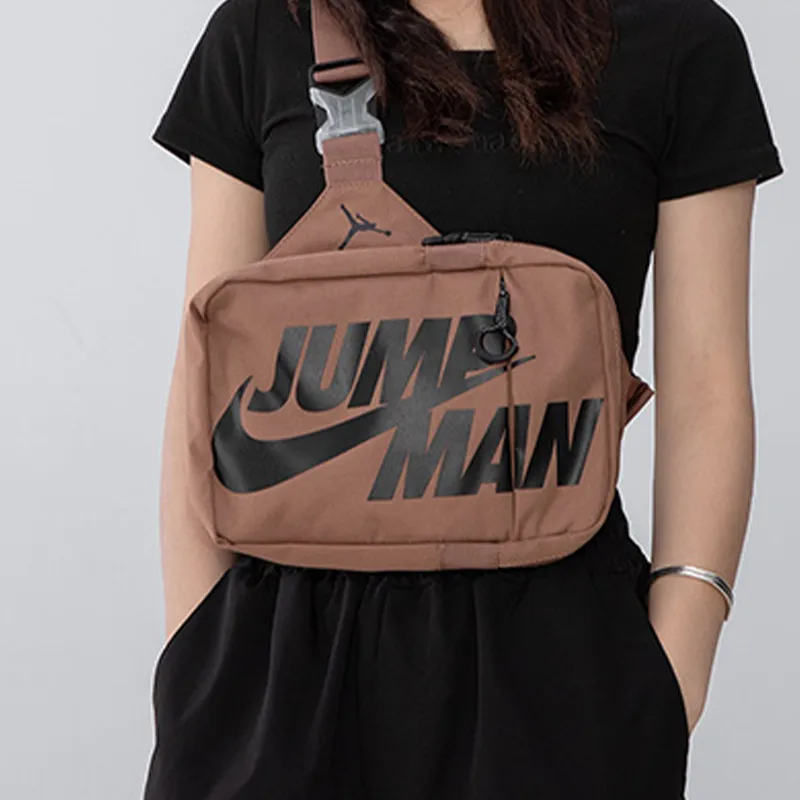 Jordan Fabric Crossbody Bags Fanny Pack Sling Bags Regular Unisex Brown-3