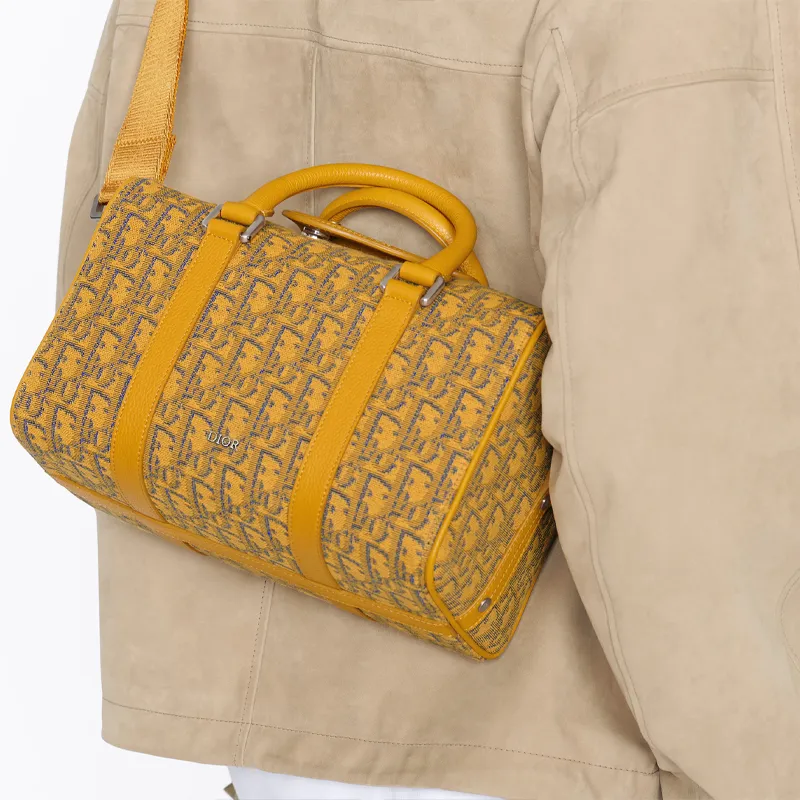 DIOR Lingot Cow Leather Saddle Bag, Travel Bag, Shoulder Bag, Crossbody Bag, Handbag Regular Men's Gold-6