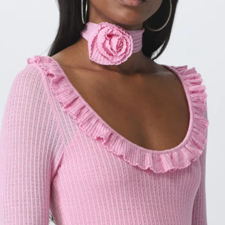 Blumarine Knit Long Skirts Women's Pink-3