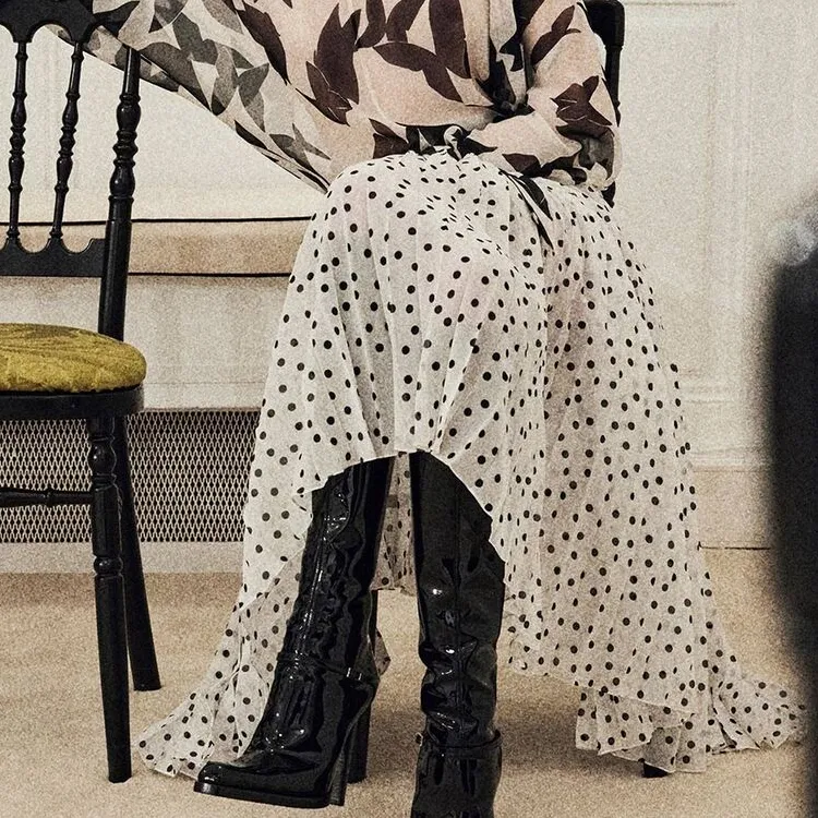 SAINT LAURENT FW23 Casual Long Skirts Women's White-2