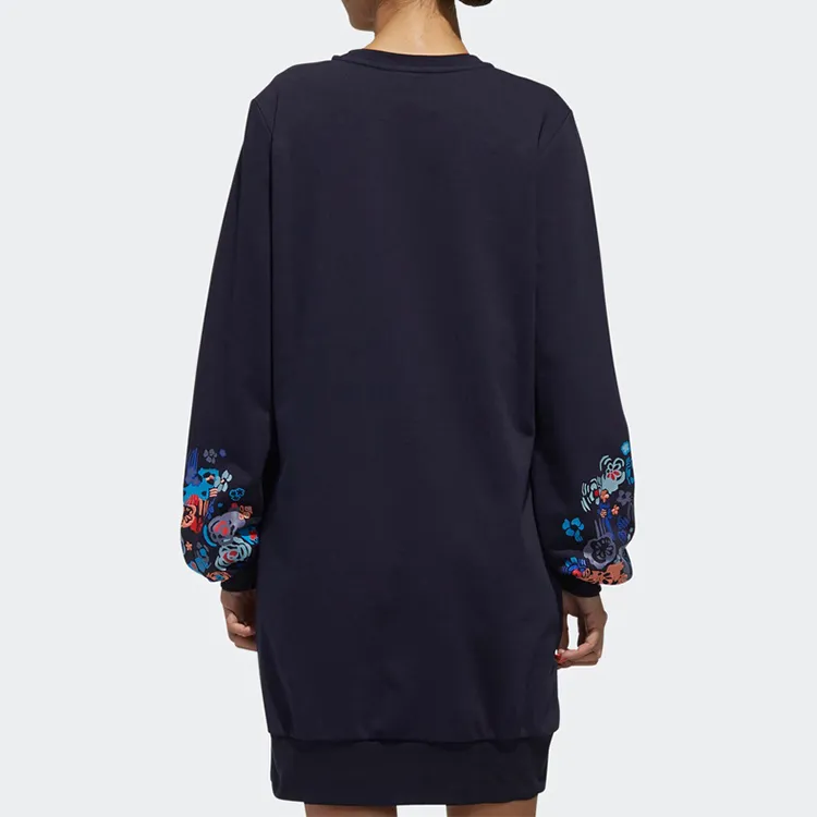 Adidas Neo Long Sleeved Dresses Women's Navy Blue Blue-3
