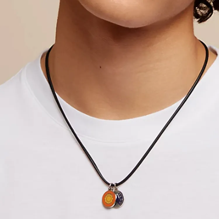 HERMES Eclipse Metal, Calfskin Necklaces Unisex Multicolor-4