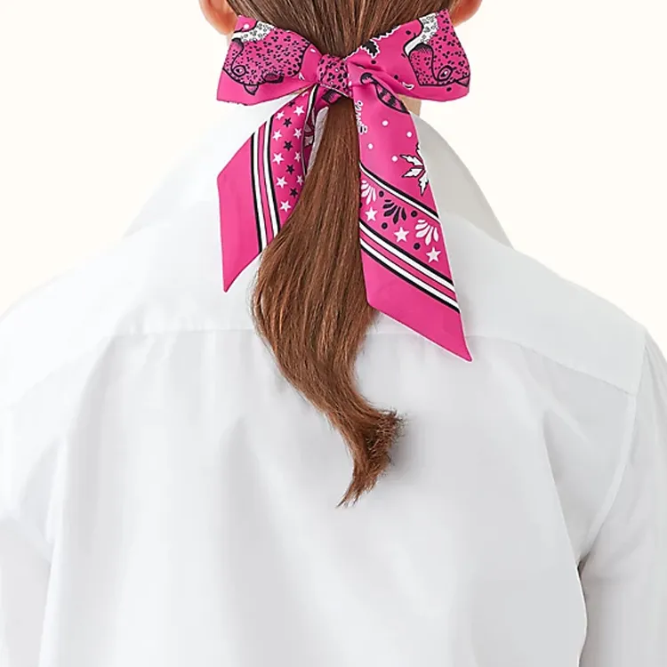 HERMES Silk Scarves Women's Rose Red-1