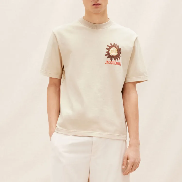 Jacquemus X Saks Co-branded SS23 T-Shirts Men Beige-1
