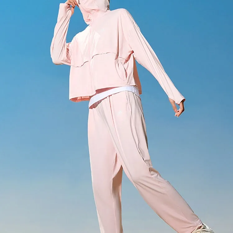 Adidas Dust Resistant Windproof Sun Protection Clothing Women's Pink-4