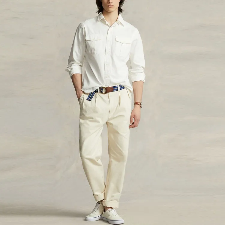 Polo Ralph Lauren FW23 Casual Pants Men's White-1