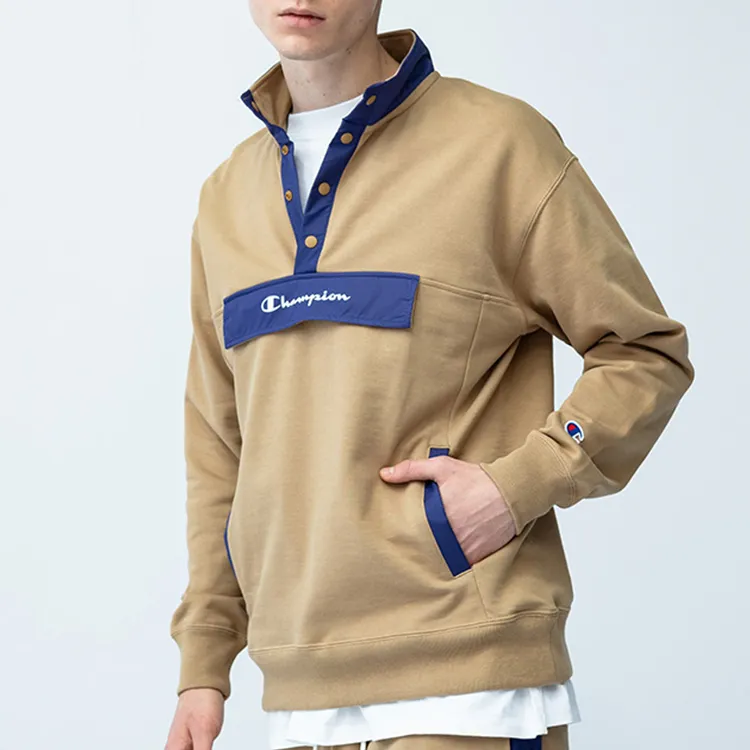Champion Stand Collar Regular Sweatshirt Japan Version Unisex Beige Yellow-2