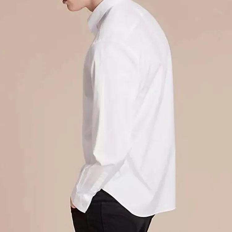 Burberry Men Point Collar Vintage Classic Shirt White-4