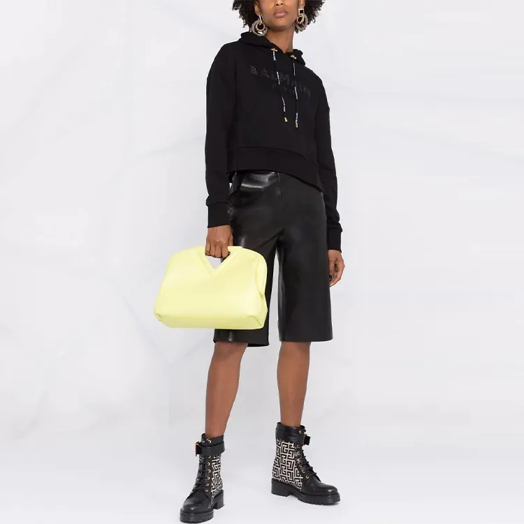 BALMAIN Embellished Drawstring Cropped Hoodie-1