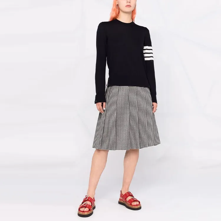 THOM BROWNE 4 Bar Ribbed Crewneck Jumper-1