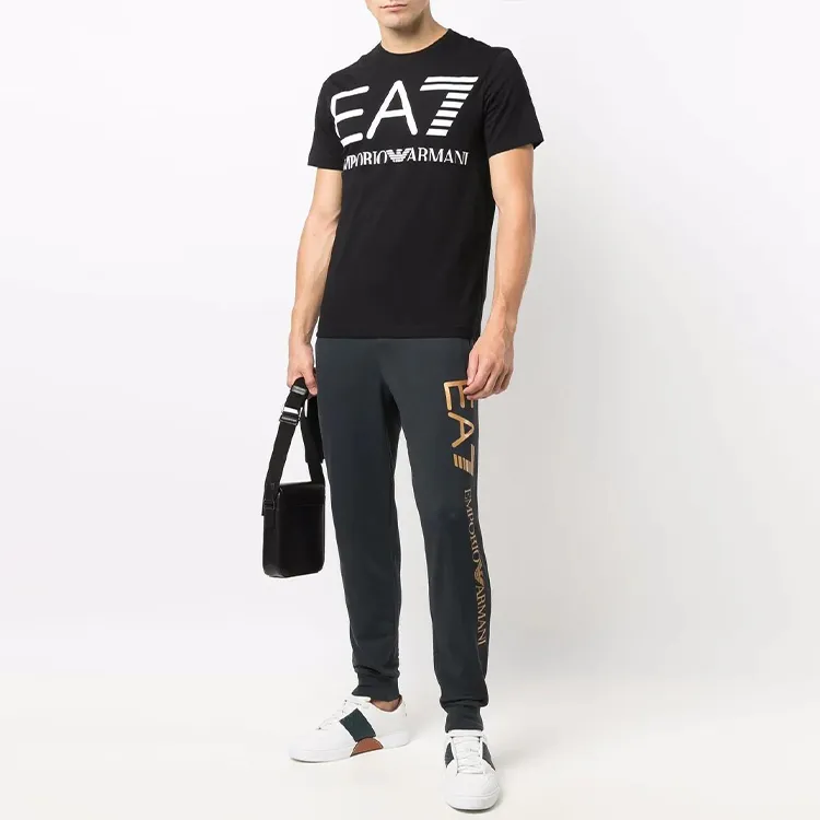 EMPORIO ARMANI EA7 Knitted Sweatpants Men Blue-1