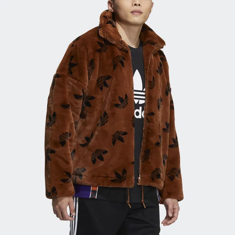 Adidas Originals Jacket International Size Winter Unisex Brown-3