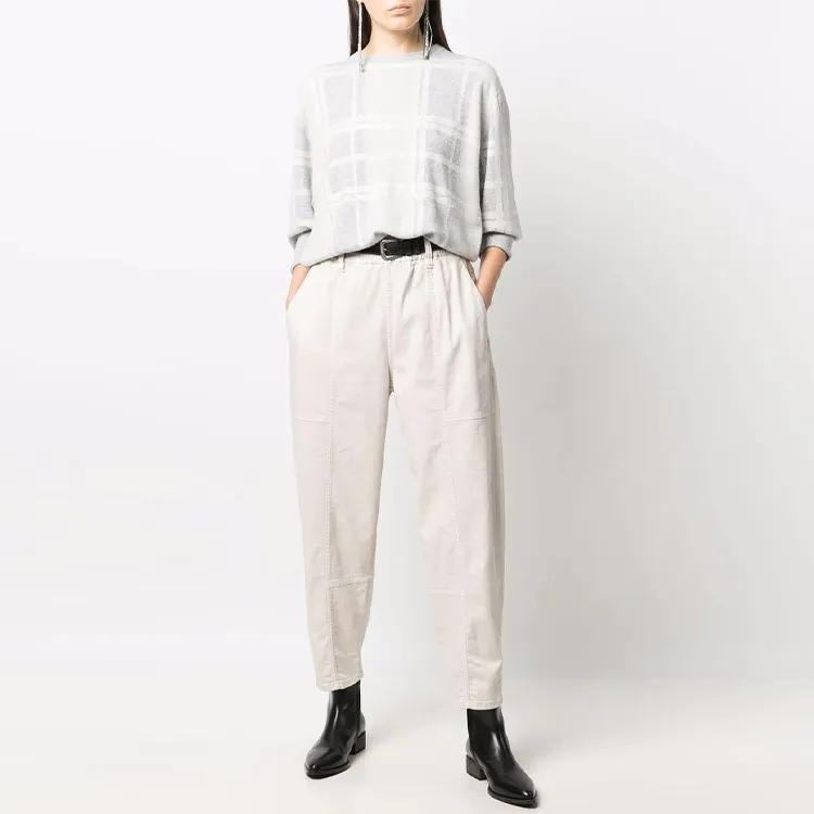 Brunello Cucinelli Loose Fit Sweater Women's Gray-1