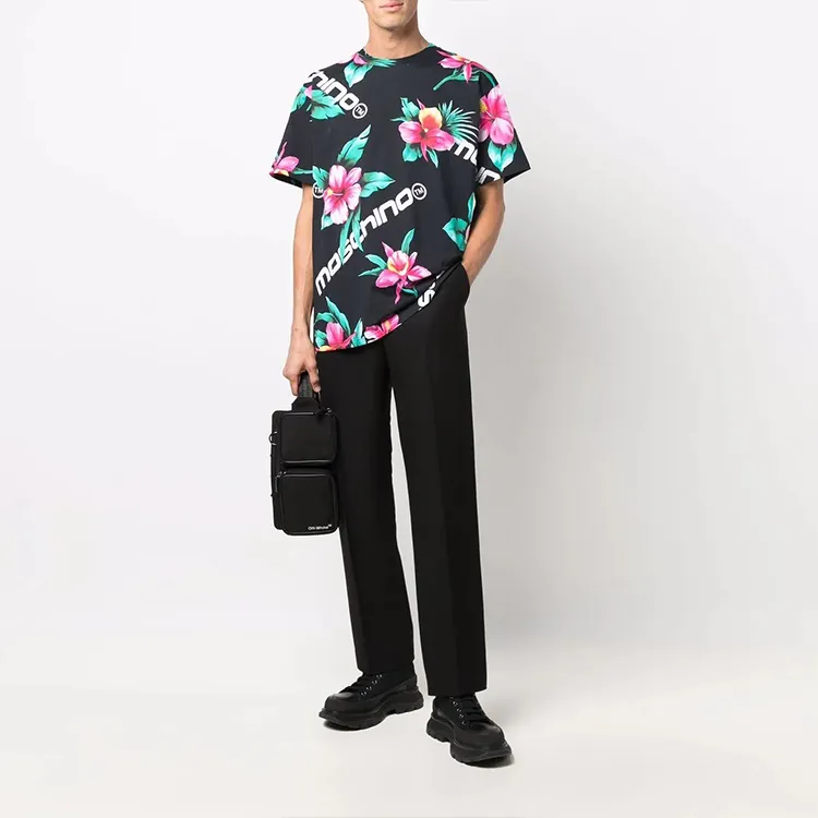 MOSCHINO Floral Printed Crewneck T Shirt-1