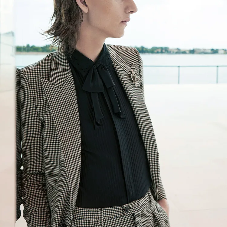SAINT LAURENT SS22 Business Suit Coat Men's Gray-2