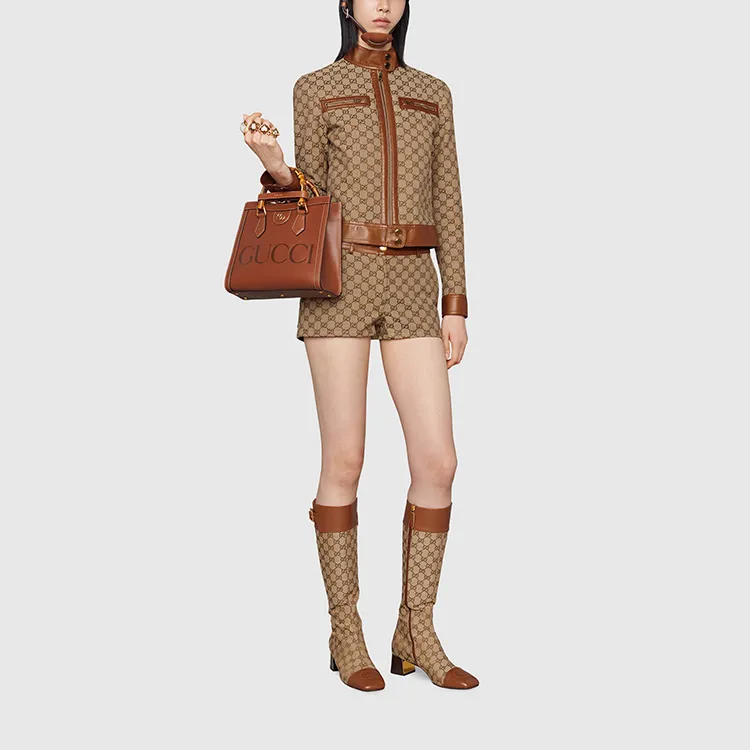 GUCCI GG canvas Leather trim Shorts-2