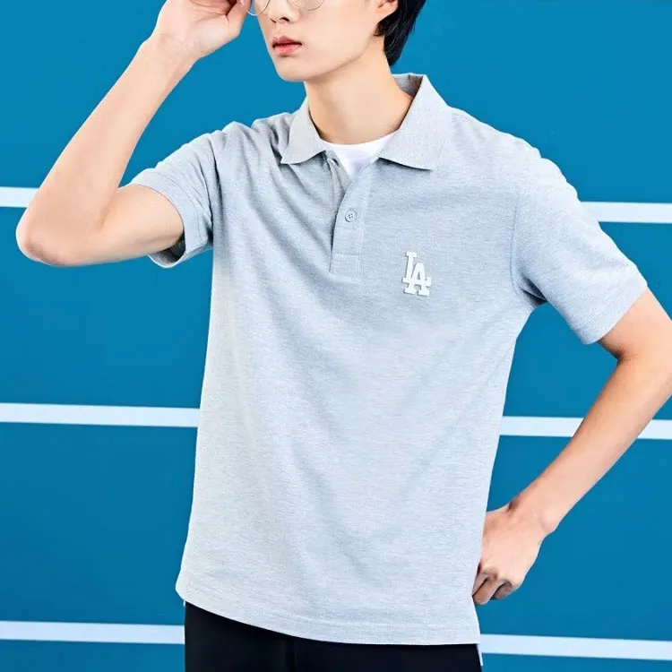 MLB Los Angeles Dodgers Polo Shirts Men Gray-3