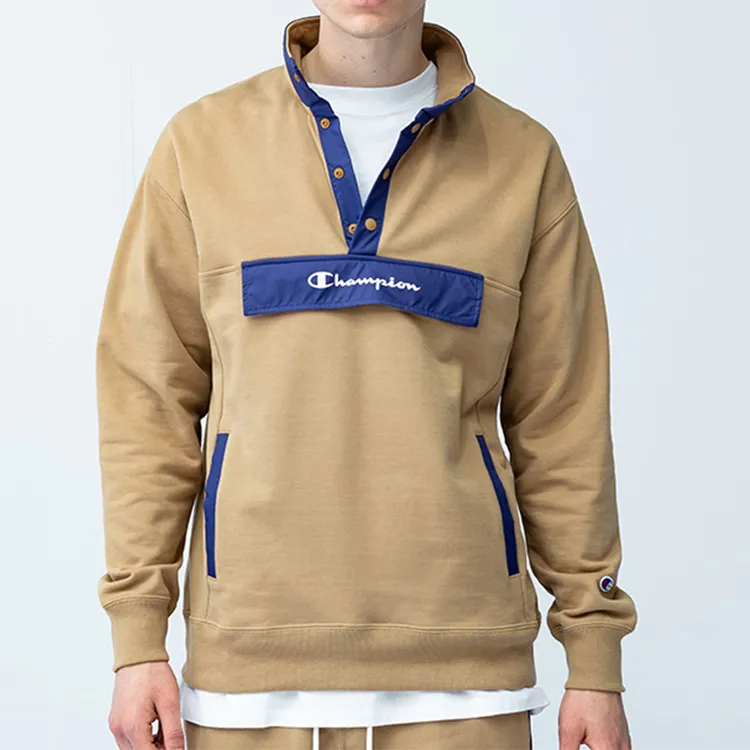 Champion Stand Collar Regular Sweatshirt Japan Version Unisex Beige Yellow-1