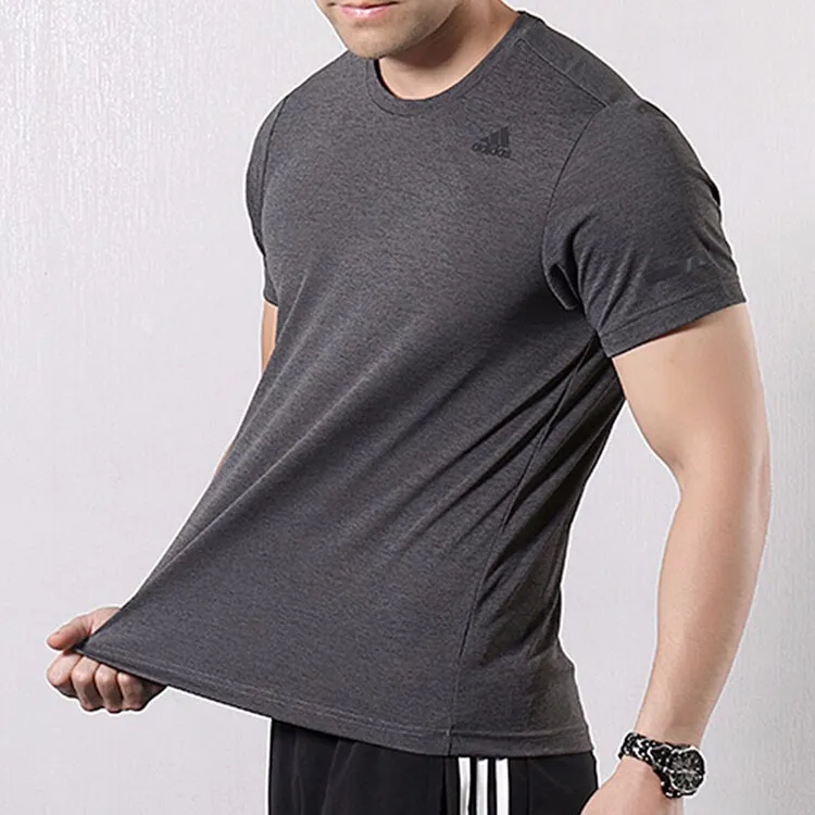 Adidas Set in Sleeve T Shirt Men's Iron Gray/Black-4