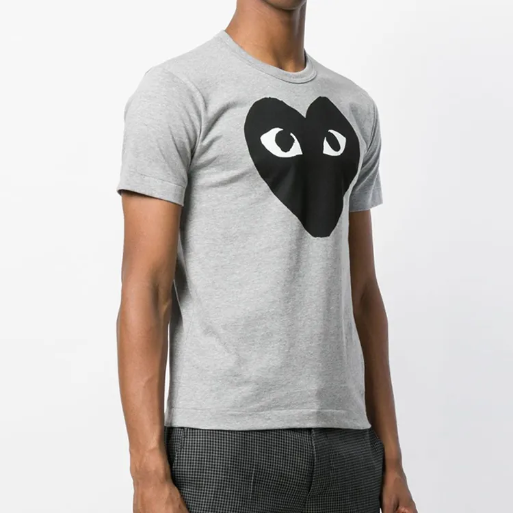 CDG Play T Shirts Men Gray-1