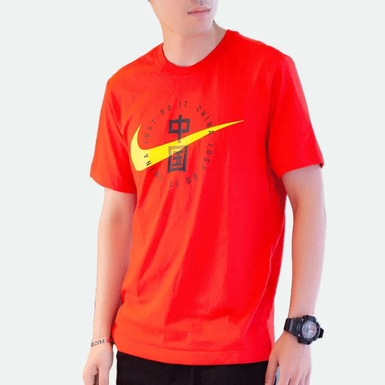 Nike T Shirts Men Red-3