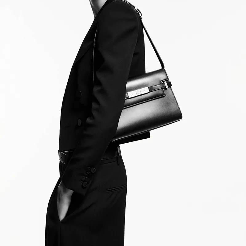 SAINT LAURENT MANHATTAN Leather Crossbody Bag, Shoulder Bag Women's-4