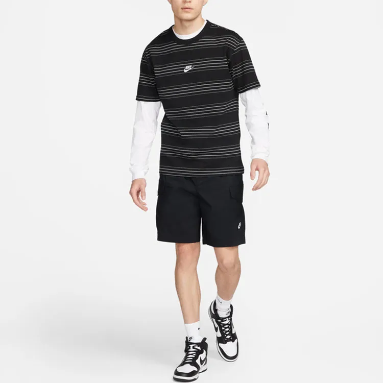 Nike Men's Logo Stripe Breathable Sport T-Shirt Black-2