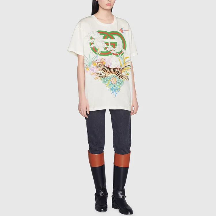 GUCCI Chinese New Year T Shirt Women's Ecru-1